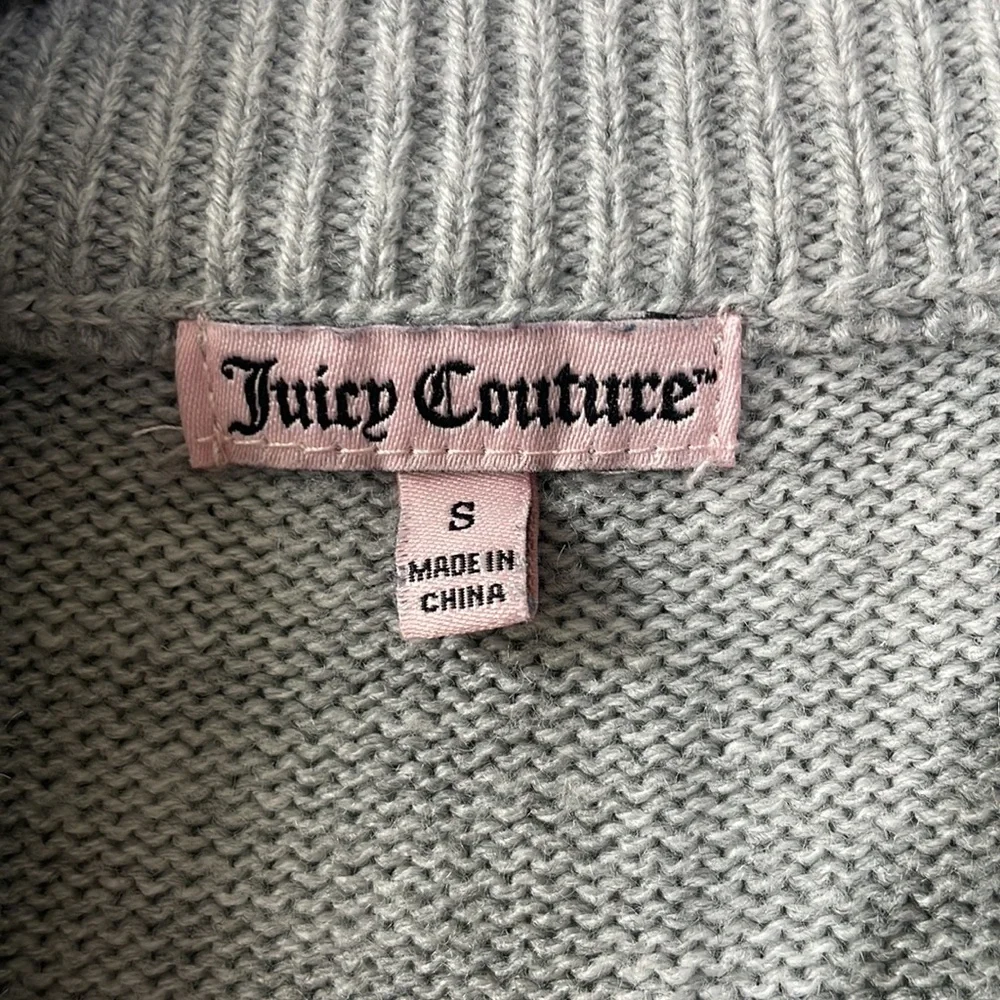 Juicy Couture small gray gradient sequin sweater academia Y2K prep coquette